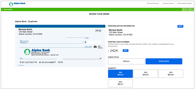 Reorder Checks Images