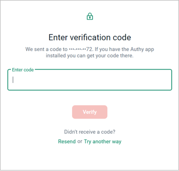 enter verification code