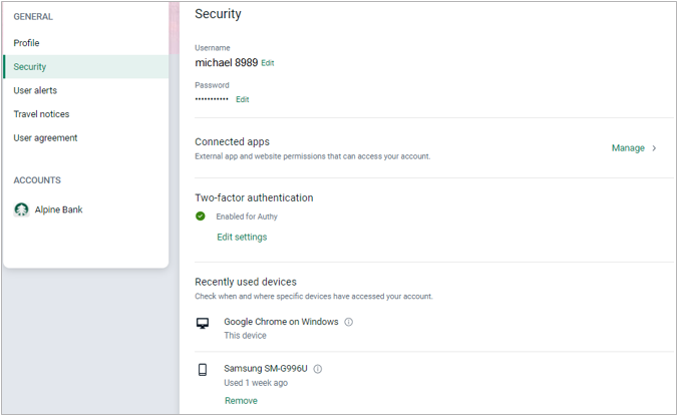 Configuraciones de seguridad