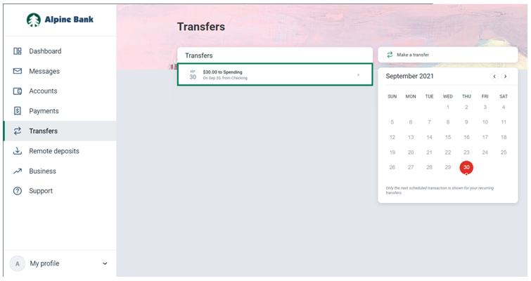 Eliminar una transferencia