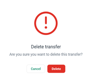 deleting a transfer