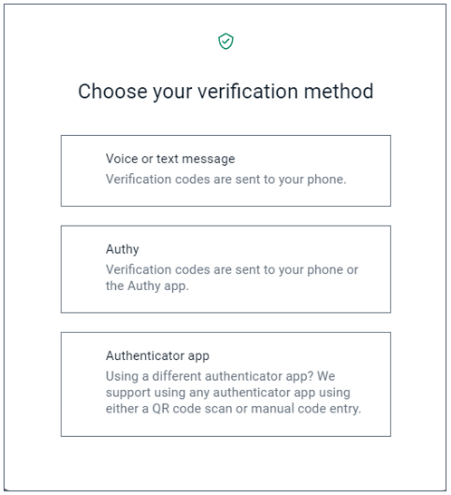 Choose verification method