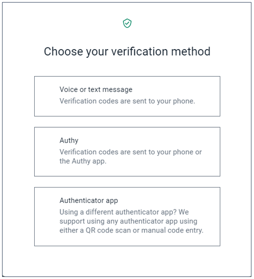 Elegir método de verificación