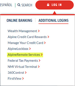 login to AlpineRemote Services