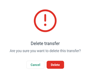 deleting a transfer