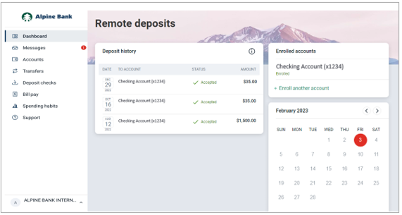 view remote deposits