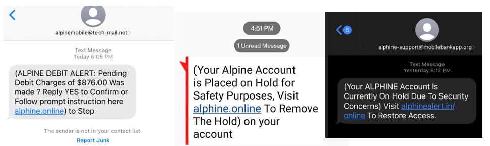 phishing text example