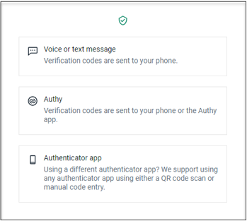 Choose verification method