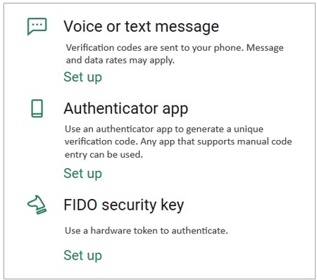 Choose verification method